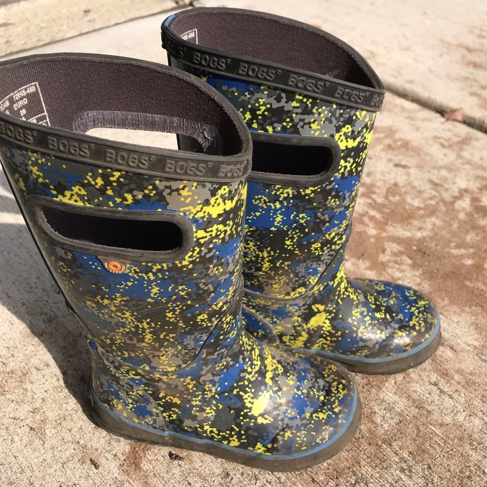 Little Boys Bogs Rainboots Size 10